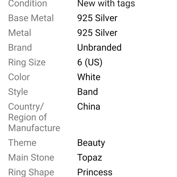 Saphire & cz ring set Gorgeous .925 stamped - Picture 6 of 6